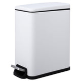 Garvee Small Bathroom Trash Can with Lid, 10 Liter Stainless Steel Garbage Can, Slim Metal Trash Bin for Toilet, Bedroom, Kitchen, Office, White - White