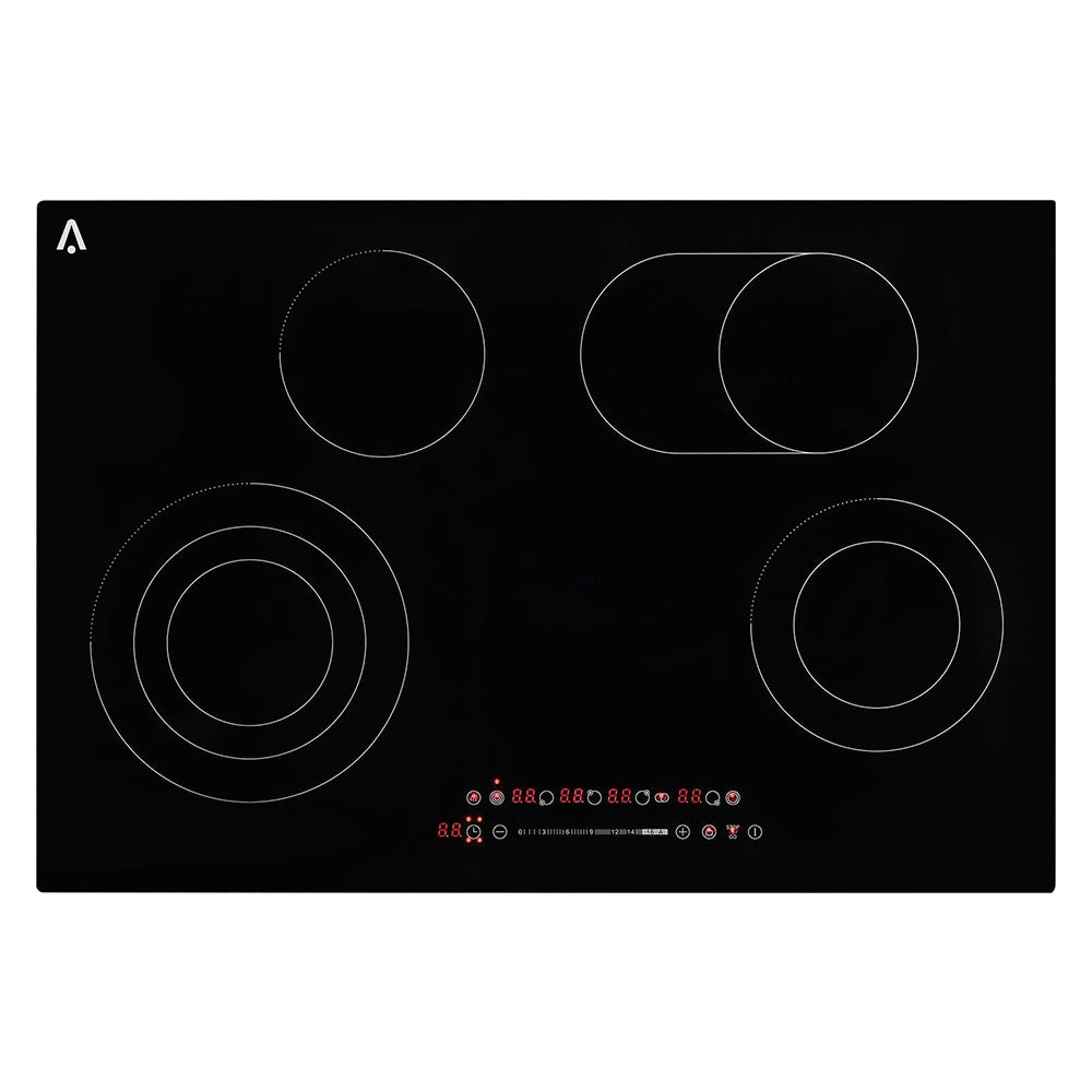 Garvee Burner Electric Cooktop - 35.4" 8800W/240V, Ceramic Glass Radiant Electric Stovetop Built-In Stove Top, Ceramic Glass Radiant Stovetop, Timer, Kid Safety Lock, BLACK