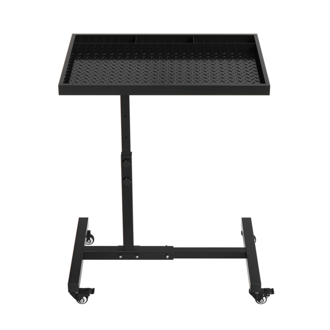 Garvee Adjustable Work Table with Wheels, 220LBS Capacity Rolling Tool Tray Table for Garage Repair Shops DIY, Black