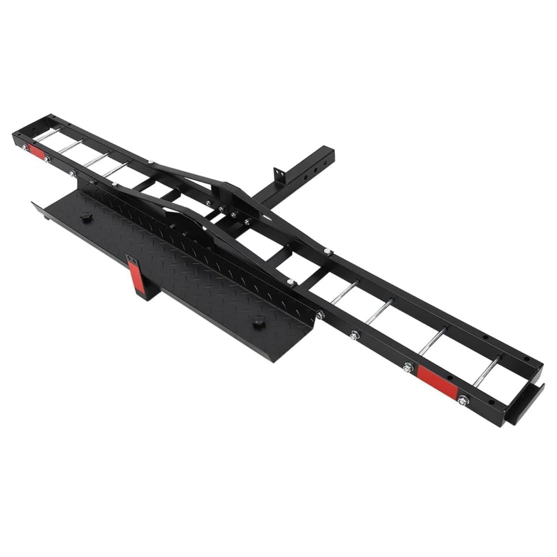 Garvee 600lbs Motorcycle Tow Hitch Dirt Bike Transport Rack for Motorcycles Bicycles and Scooters Iron Build with 4 Straps Secure Hauler Hitch Mount Rack with Ramp, Black