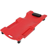 Garvee 40" Plastic Rolling Automotive Garage Shop Creeper with Padded Headrest Dual Tool Trays 40in Black - Red