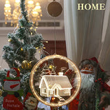 Garvee Christmas Decorations, Christmas Window Lights with Suction Cups, Battery Operated Christmas Lights, 3D Acrylic Hanging LED Lamps for Doors Windows Decor Christmas House - christmas house