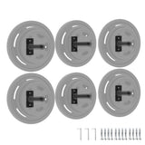 Garvee 6 PCS Wall Mounted Weight Plate Holder, Heavy-Duty Alloy Steel, Protective Rubber Pad, Fits 1" and 2" Plates, Gym Storage Rack, Black - 6 Pcs