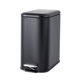 Garvee Bathroom Trash Can with Lid, 3.2 Gallon Stainless Steel Garbage Can, Slim Design for Toilet Bedroom Office, Black - Black