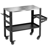 Garvee 36 x 18 Inch Welding Table With Lockable Wheels, Tool Rack & Tray, Tool Slots, 1200 lbs Capacity, Black, Garage Workbench - Black
