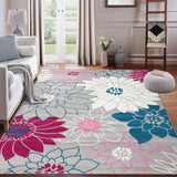 Garvee Boho Area Rug 5x7 Washable Rug Modern Floral Rus Large Bedroom Rug Soft Non Slip Dining Room Mat Boho Throw Rugs Floor Carpet for Guest Room Nursery,5x7 - Light Gray