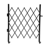 Garvee Single Folding Security Gate Heavy-Duty Steel Lockable Scissor Gate 52"H x 42"W Black for Outdoor Use - Black | 52" H X 42" W