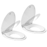 Garvee Toilet Seat, Elongated Toilet Seat with Toddler Seat Built in, Potty Training Toilet Seat Elongated Fits Both Adult and Child, with Slow Close and Magnets- Elongated 2 Packs - White