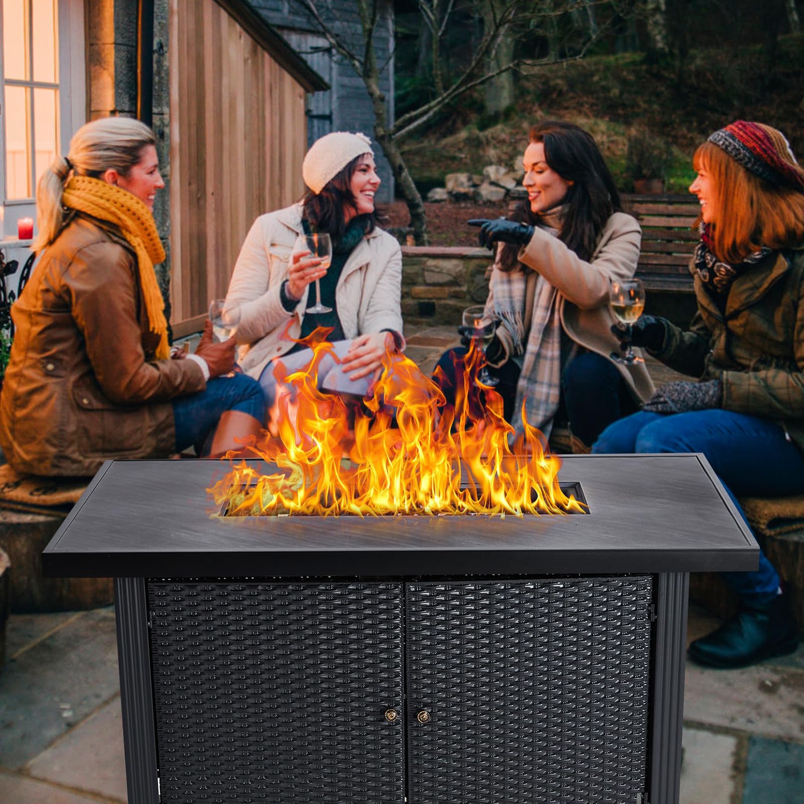 52 Inch Propane Fire Pit Table 50000BTU Rectangle Fire Table