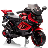Garvee 6V Kids Electric Motorcycle Toy with Training Wheels, Headlight & Music, Durable EVA Tires, Battery Powered, for Toddlers Ages 3-6, Outdoor Play - Red