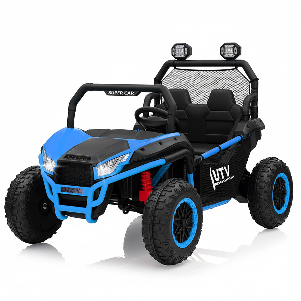Garvee Ride - P Series: 2 Seater 24V Ride On Car,Electric Vehicle Utv Car for Kids,400W Motors Electric Truck With Remote,4.5MPH Max Speed,Four-Wheel Suspension，Music，Best Gift for Kids,Blue