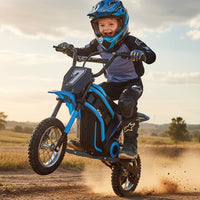 Garvee Ride - T Series: 24V-10A 350W Ride On Electric Dirt Bike For Kids Ages 13+, 14.29MPH, 3-Speed - Blue-7