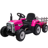 Garvee Ride - P Series: 12V Electric Tractor & Trailer for Kids, 3-6 Yrs - With RC - Rose / 25W - Rose