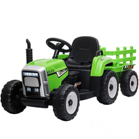 Garvee Ride - P Series: 12V Electric Tractor & Trailer for Kids, 3-6 Yrs - With RC - Green / 25W
