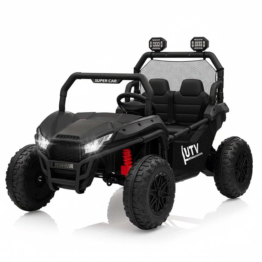 Garvee Ride - P Series: 2 Seater 24V Ride On Car,Electric Vehicle Utv Car for Kids,400W Motors Electric Truck With Remote,4.5MPH Max Speed,Four-Wheel Suspension，Music，Best Gift for Kids,Black