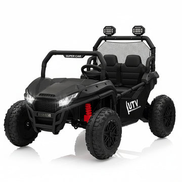 Garvee Ride - P Series: 2 Seater 24V Ride On Car,Electric Vehicle Utv Car for Kids,400W Motors Electric Truck With Remote,4.5MPH Max Speed,Four-Wheel Suspension，Music，Best Gift for Kids,Black