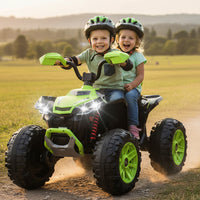 Garvee Ride - P Series: 24V 2-Seater Ride On ATV for Kids - 4-Wheel Battery Powered, High/Low Speed Modes, LED Lights, Music & Horn, Durable Wear-Resistant Wheels, Safe Non-Toxic Material, Outdoor Adventure - Green
