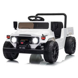 Garvee Licensed Toyota 12V 4WD Kids Ride-On Pickup Truck – Battery Powered Electric Car, Remote Control, wireless Music, LED Lights, Suspension, Soft Braking, Truck Bed Storage – For Toddlers & Big Kids – White - White