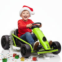 Garvee Ride G Series 24V Go Kart for Kids 8-12, 300W*2 Motors, 9Ah Battery, 8MPH Speed, Music, Horn, 175lbs Max Load - Green