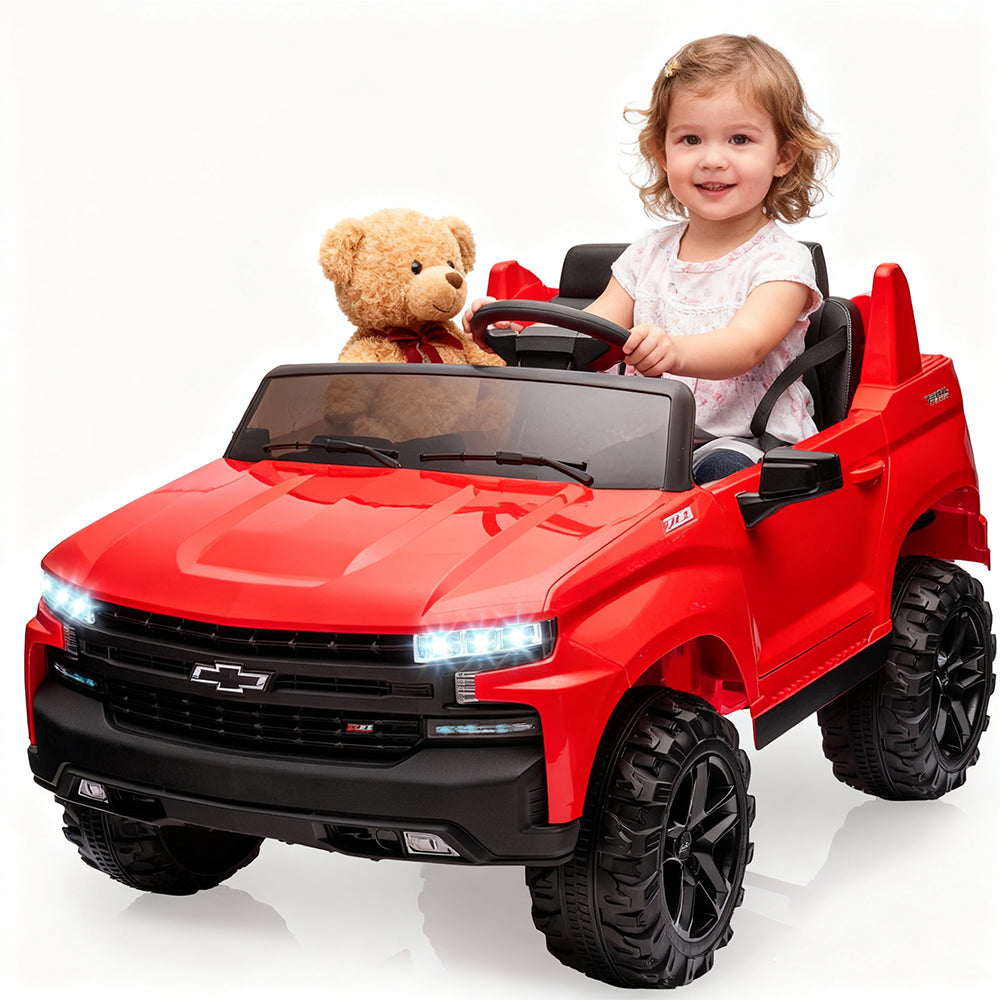 Garvee Ride - P Series: 24V 2-Seater Ride On Car For Kids For 3 - 8 years, Licensed Chevrolet Silverado - Red