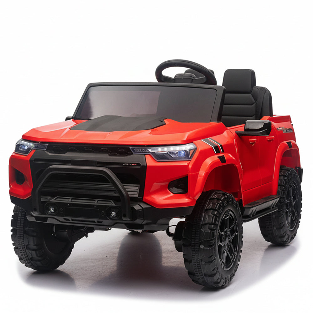 Garvee Ride - P Series: 24V Kids Ride On Car 2 Seater Electric Ride On Toy for Toddlers Battery Powered Truck Car With Remote Control, Battery Display, Handle, Trunk, LED Lights, Music (Red)