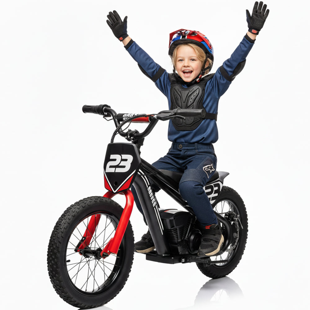 Garvee Ride - G Series: 360W Motor 16IN Tires Adjustable Speeds Detachable Battery Aluminum Frame Safety Brakes Black for Outdoor Trails