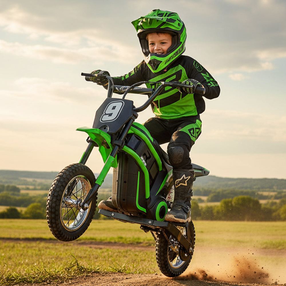 Garvee Ride - T Series: 24V-10A 350W Ride On Electric Dirt Bike For Kids Ages 13+, 14.29MPH, 3-Speed - Green-9