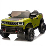 Garvee 24V 2-Seater Electric Ride-On Truck for Kids Ages 3-8 – Licensed 4WD Battery Car with Parental Remote, 3 Speeds, Wireless Connection Music, LED Lights, Gradual Start – Ideal Gift Vehicle for Boys & Girls – Army Green - Green