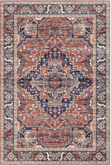 Garvee Boho Tribal Pearl Plush Area Rug 8' x 10' Red & Beige Persian Distressed Non-Shedding Machine Washable Slip Resistant Living Room Bedroom - Red