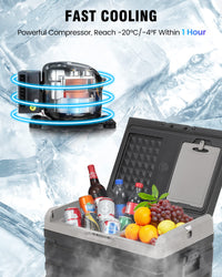 12V 59Qt Portable Refrigerator/Freezer for RV & Car, 55L