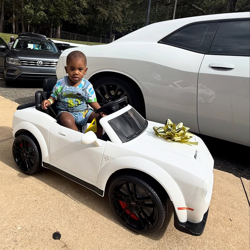 Garvee Ride - P Series: 12V Electric Vehicles Battery Powered with Remote Control, LED Lights, Bluetooth, MP3 for Boys Girls - White