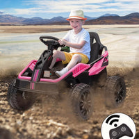 Garvee Ride - P Series: 24V Ride On Car for Big Kids, 6MPH 200W 4x4 Electric Toy with Remote, Metal Frame, Headlights, Shock Absorbers, Outdoor Adventure Vehicle Pink