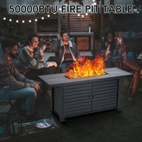 57 Inch Propane Fire Pit Table 50000BTU Rectangle Fire Table