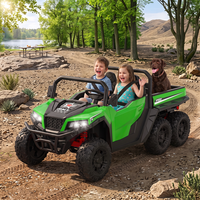 Garvee Ride - P Series: 24V 4WD Electric Ride On Dump Truck with Remote Control, 2-Seater, Music Player, LED Lights, Key Start Safety System, Durable Plastic, Off-Road Kids Toy for Ages 3+ - Green