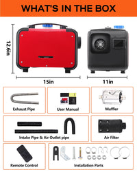 5KW 12V Diesel Air Heater with LCD & Remote for Camping - GARVEE
