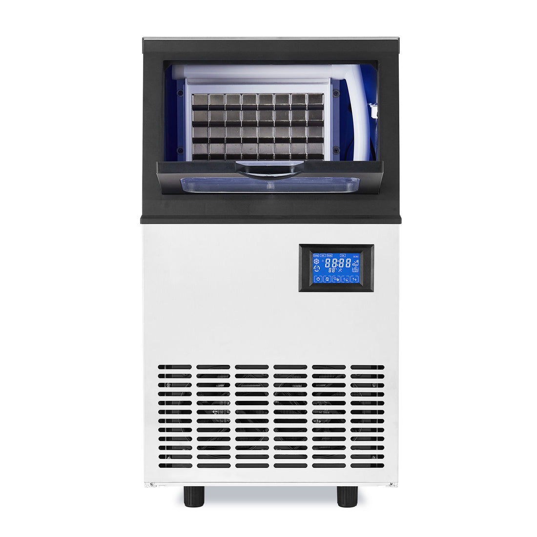 GARVEE 73Lbs/24H, Ice Maker, 22Lbs Storage, Self-Cleaning, Stainless Steel, Freestanding/Under Counter, Ideal for Restaurant/Bar/Cafe/Shop/Home/Office