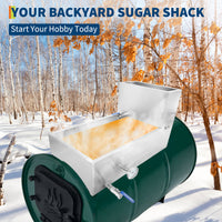 Garvee Maple Syrup Evaporator Pan, 30 x 16 x 19 Inch Maple Syrup Pan with Thermometer & 3/4" Throttle Valve, Stainless Steel Maple Syrup Boiling Pan for Making Sweet Maple Syrup