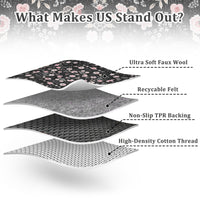 Garvee Area Rugs Washable Floral Rugs for Living Room Non Slip Low Pile Carpet for Office Bedroom Kids Room Bedside