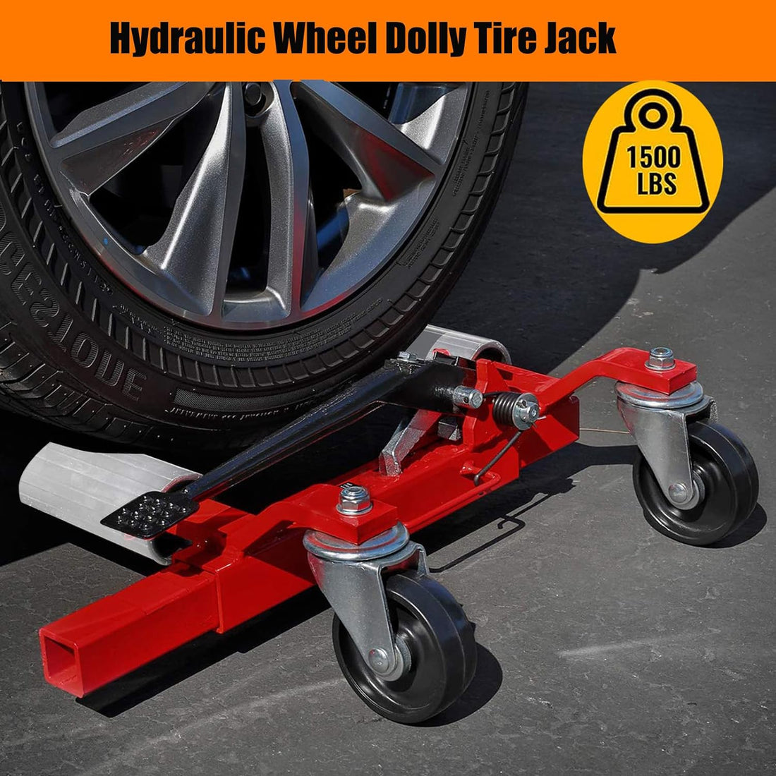 Garvee PRO 4-Piece Wheel Dolly, 1500 lbs, Hydraulic Tire Jack