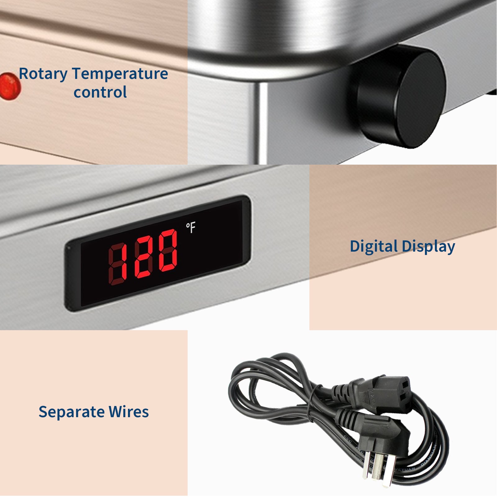 Garvee 9.5QT(2×1/2Pan)Electric Chafing Dish with Temperature Control, Stainless Steel Buffet Servers and Warmers, Electric Chafing Dish Set with Temperature Control for Catering