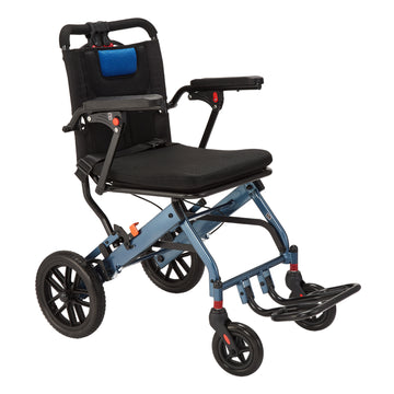 Garvee Ultra-Light Portable Folding Wheelchair, Travel-Friendly with Handbrake, 220 lbs Capacity, Ideal for Elderly & Children, 35.4"x21.3" Unfolded Dimensions