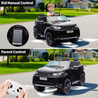 Garvee Ride P Series 12V Kids Ride On Car Land Rover Style Dual Motors 3 Speed Modes 4.5Ah Battery Safety Seatbelt Remote Control Black Outdoor Play - Black
