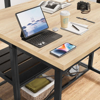 Garvee 42" Large Kitchen Island Bakers Rack Microwave Oven Stand Kitchen Shelf with 3 Tier Storage, Metal Coffee Bar Table,Kitchen Storage Shelf for Dining Living Room, 5 Hooks, 42"*28"*72"