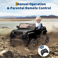 Garvee Ride P Series 24V Kids Electric Ride-On Car w/Parent Remote Control, 4WD/2WD Switch, Bluetooth Music, LED Lights & Shovel – 2-Seater Off-Road Toy for Over 3 Years, ASTM/CPSIA Certified