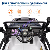 Garvee Ride - P Series: 24V 2 Seater Ride On Truck Car For Kid age 3 - 8 years, w/Remote Control, 4-Wheeler Suspension, 4x55W Powerful Engine, 4WD Battery Powered, LED Lights, Soft Braking - Black and White Mix