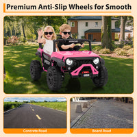 Garvee Ride P Series 24V Kids Toddler Ride On Truck 4WD 3 Speeds Large 7AH Battery EVA Tires Bluetooth MP3 Parent Safety Brake Red Outdoor Play - Pink