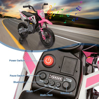 Garvee Ride - P Series: 12V Kids Electric Dirt Bike, 25W*2 Motor, Twist Grip Throttle, Spring Suspension, Training Wheels, Ride-On Toy - Pink