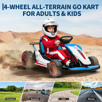 Garvee Ride - G Series: 6+,24V Drift Kart with 2X150W Strong Motor, 7AH Big Battery, Electric Pedals, Electric Go Kart Outdoor Race Toy - Blue