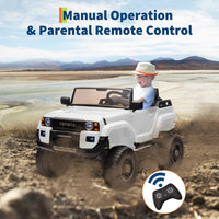 Garvee Ride P Series  24V Kids Electric Ride-On Car w/Parent Remote Control, 4WD/2WD Switch, Bluetooth Music, LED Lights & Shovel – 2-Seater Off-Road Toy for Over 3 Years, ASTM/CPSIA Certified