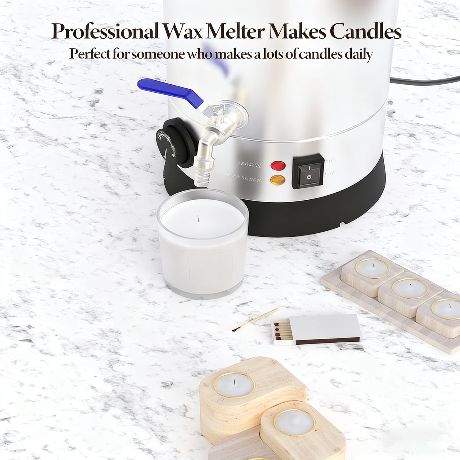 Garvee 5.3 Qts Electric Wax Melter with Temperature Control, Pour Spout, and Easy-Clean Feature for Candle Making, Ideal for Small-Scale Commercial or Home Use